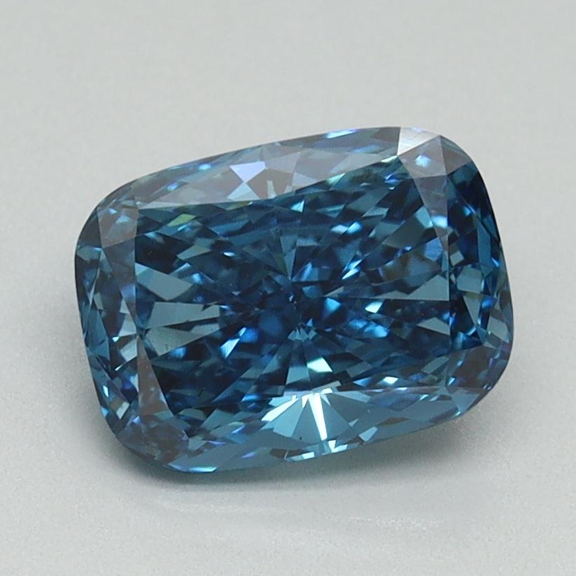 1.51 Ct. Fancy Vivid Blue Cushion Lab Grown Diamond
