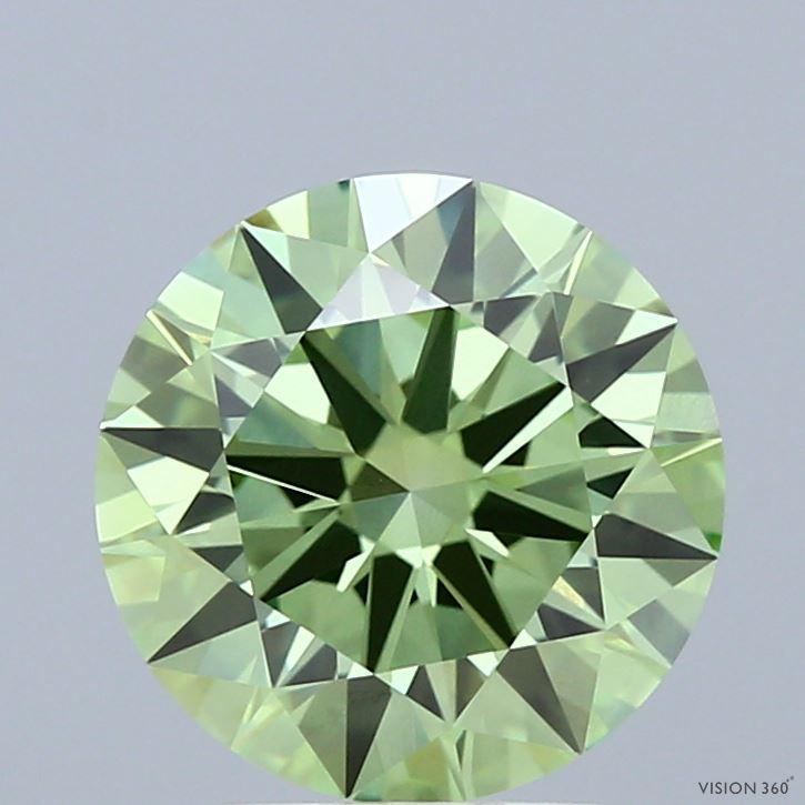 2.55 Ct. Fancy Vivid Green Round Lab Grown Diamond