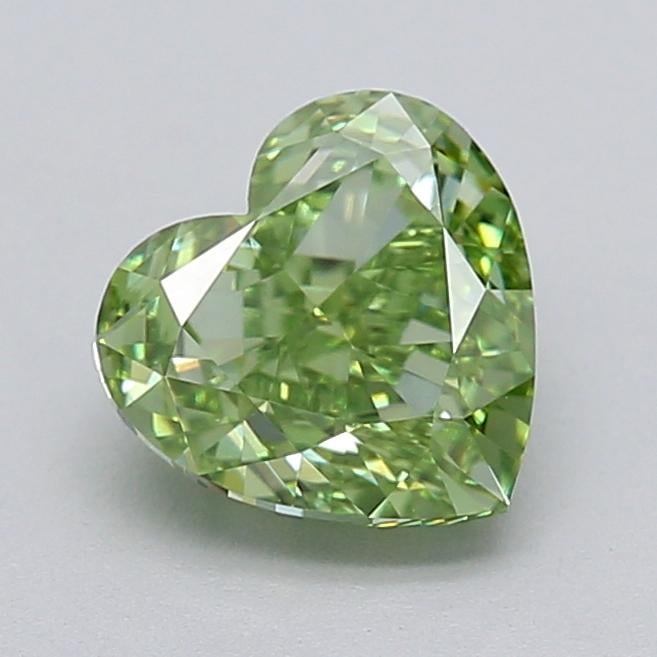 1.52 Ct. Fancy Vivid  Green Heart Lab Grown Diamond