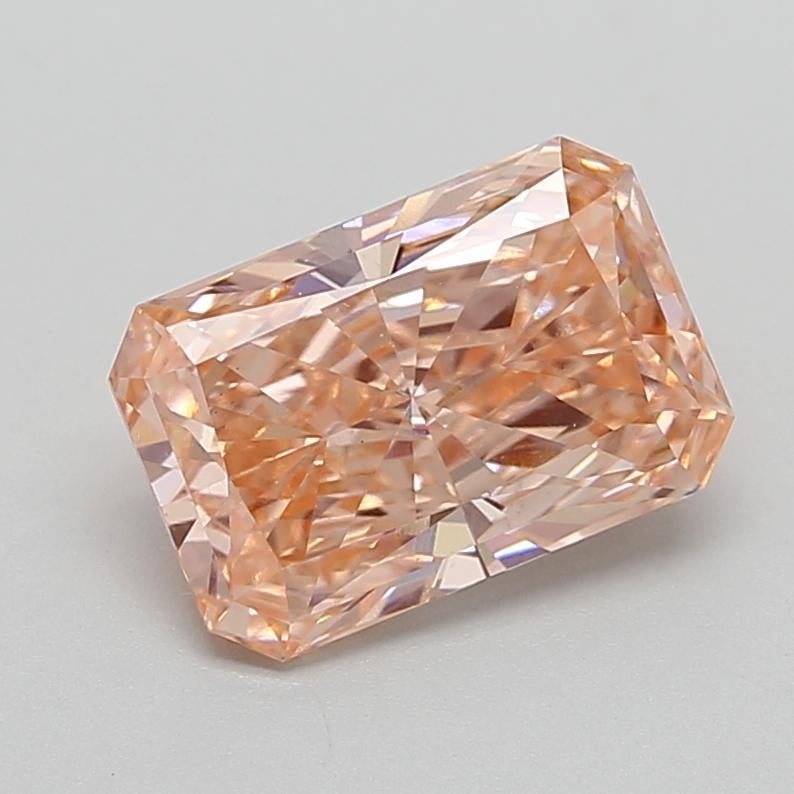 3.08 Ct. Fancy Vivid Orangy Pink Radiant Lab Grown Diamond
