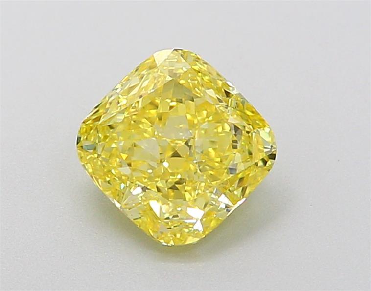 1.07 Ct. Fancy Vivid Yellow Cushion Lab Grown Diamond