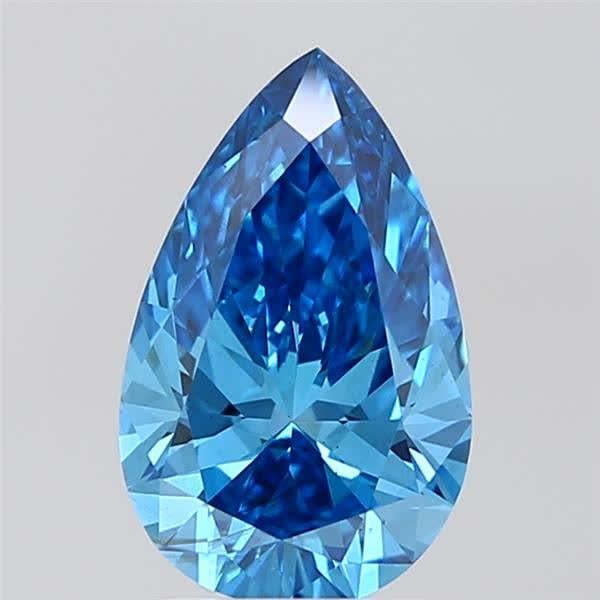 2.00 Ct. Fancy Vivid Blue Pear Lab Grown Diamond