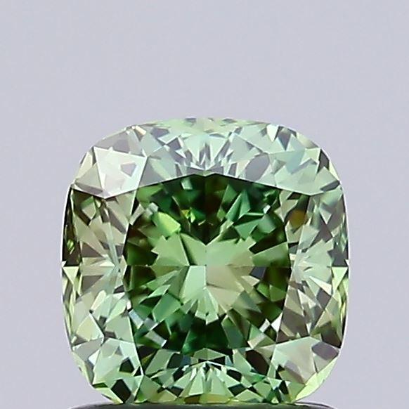 0.99 Ct. Fancy Vivid Green Cushion Lab Grown Diamond