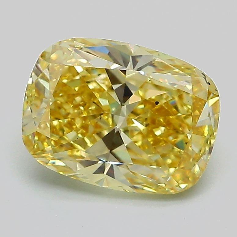 2.05 Ct. Fancy Intense Yellow Cushion Lab Grown Diamond