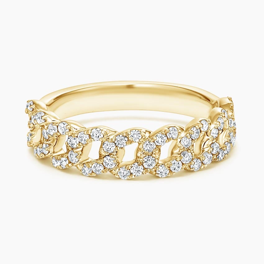 Petite Vera Diamond Chain Ring in 18K Yellow Gold