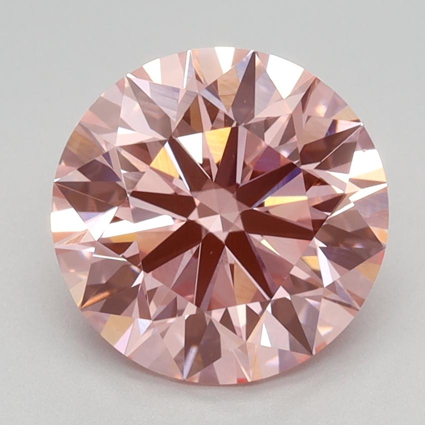 2.21 Ct. Fancy Vivid Pink Round Lab Grown Diamond