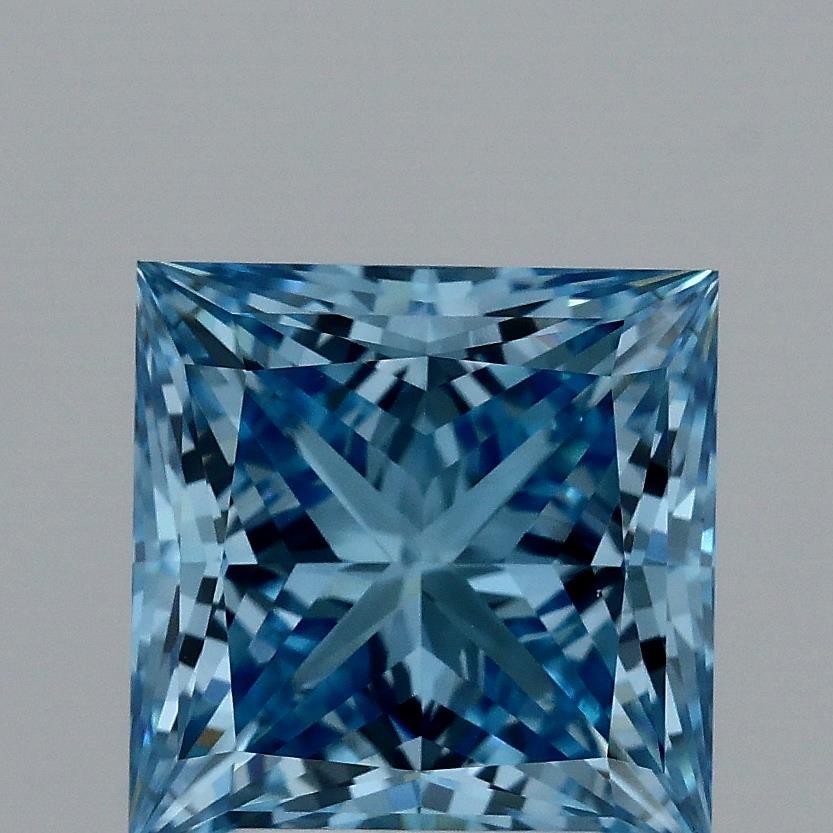 3.06 Ct. Fancy Vivid Blue Princess Lab Grown Diamond