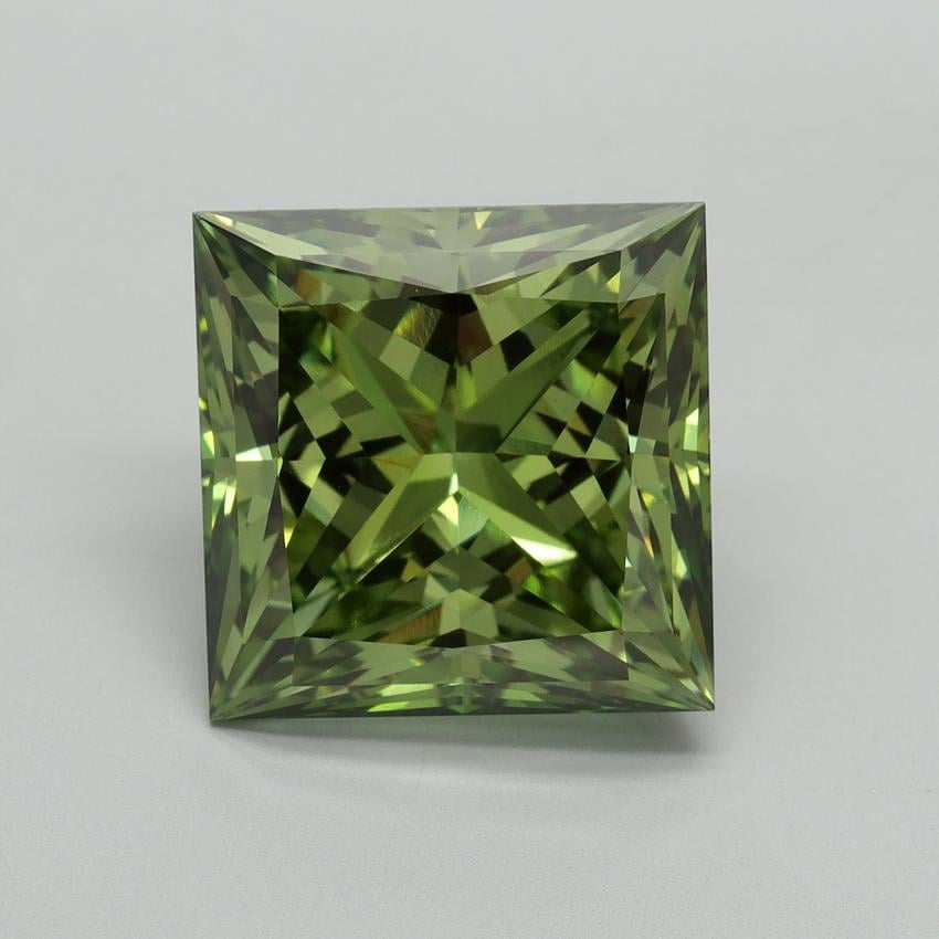 10.20 Ct. Fancy Vivid Green Princess Lab Grown Diamond
