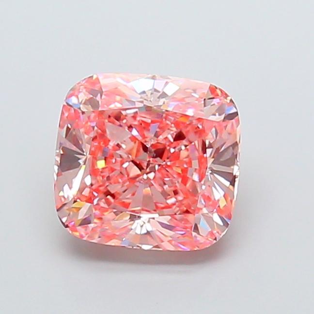 4.04 Ct. Fancy Vivid Pink Cushion Lab Grown Diamond