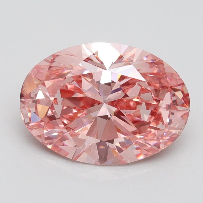 2.72 Ct. Fancy Vivid Pink Oval Lab Grown Diamond