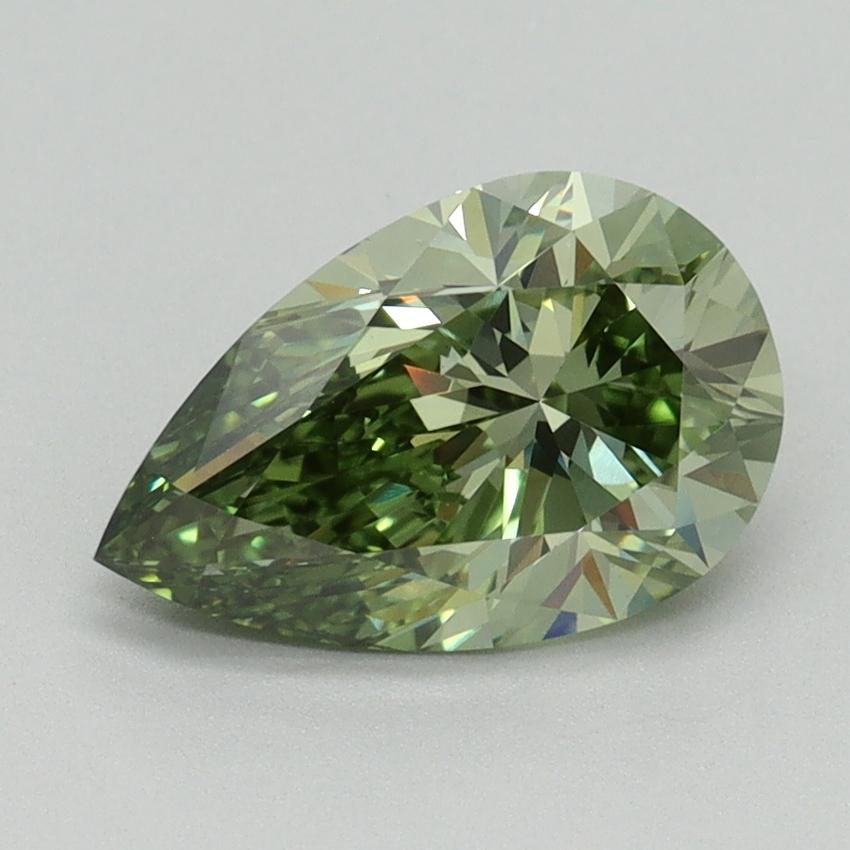 1.59 Ct. Fancy Vivid Green Pear Lab Grown Diamond