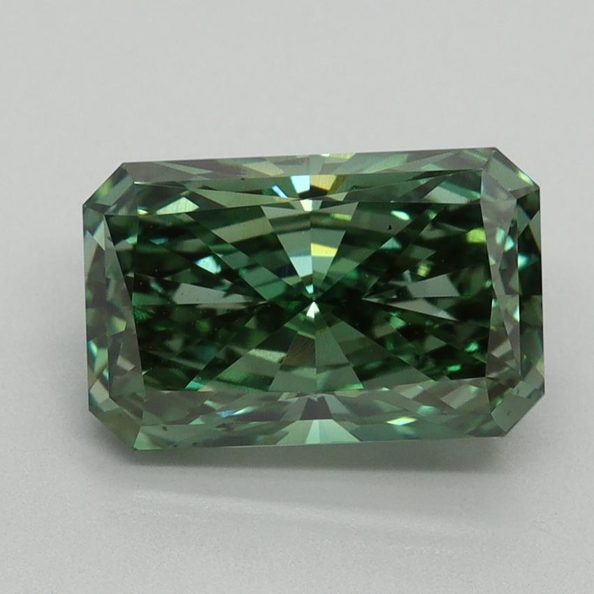 3.01 Ct. Fancy Vivid Pacific Green Radiant Lab Grown Diamond