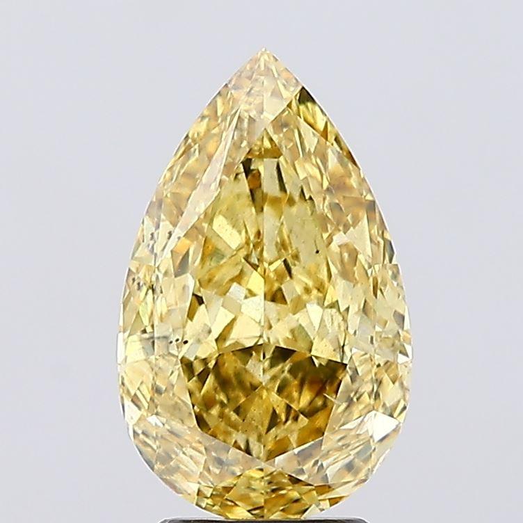 3.58 Ct. Fancy Vivid  Yellow Pear Lab Grown Diamond