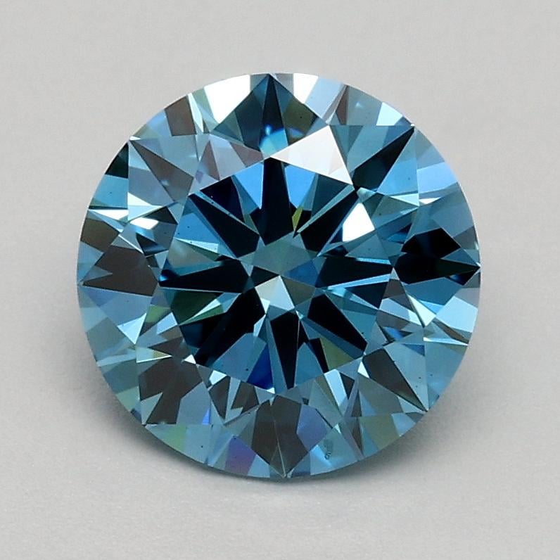 1.23 Ct. Fancy Vivid Blue Round Lab Grown Diamond
