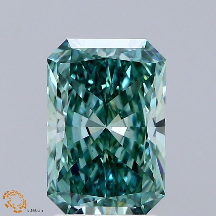2.16 Ct. Fancy Vivid Green Radiant Lab Grown Diamond