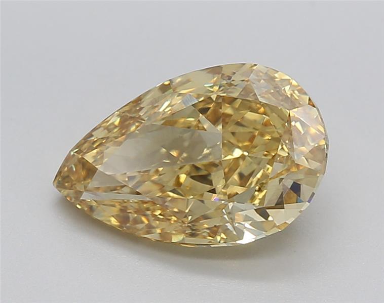 1.54 Ct. Fancy Vivid Yellow Pear Lab Grown Diamond