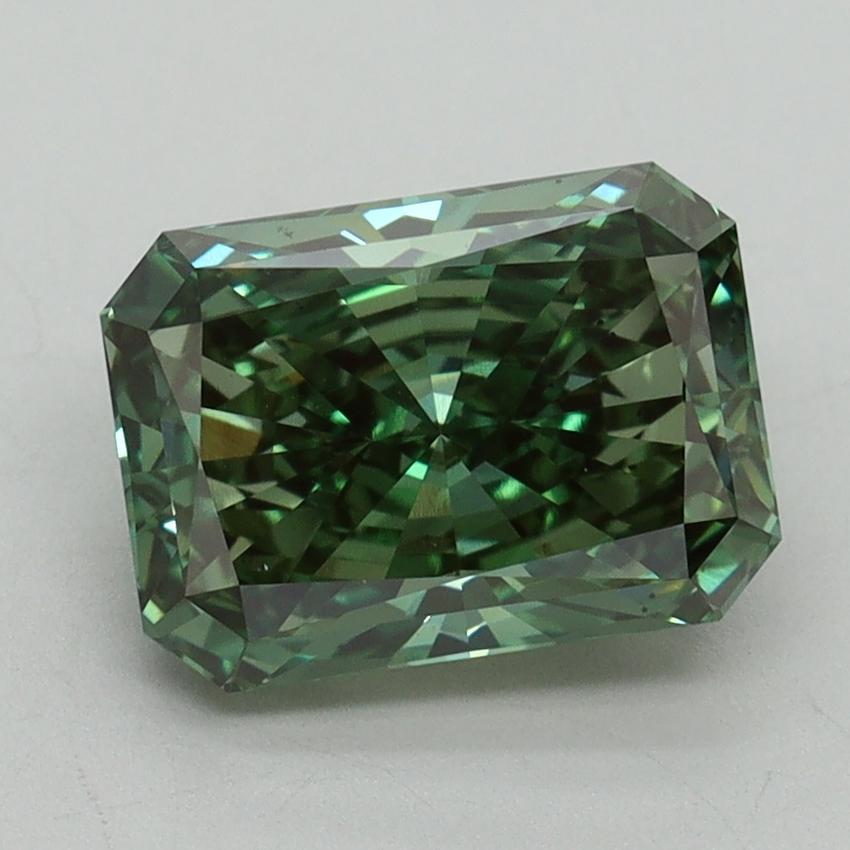 2.51 Ct. Fancy Vivid Green Radiant Lab Grown Diamond