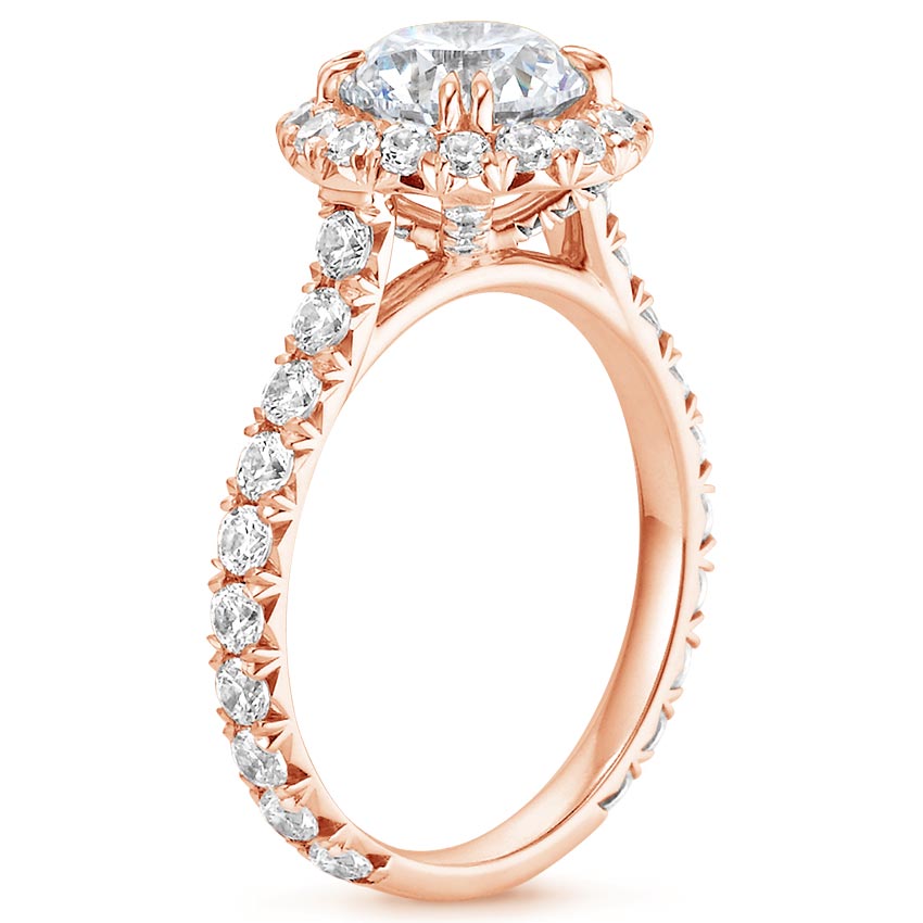 14K Rose Gold Luxe Sienna Halo Diamond Ring (3/4 ct. tw.), large side view