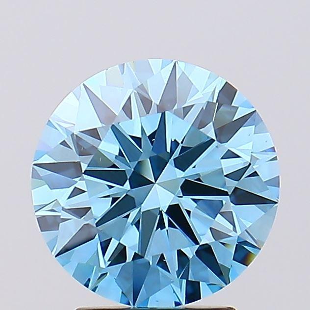 3.00 Ct. Fancy Vivid Blue Round Lab Grown Diamond