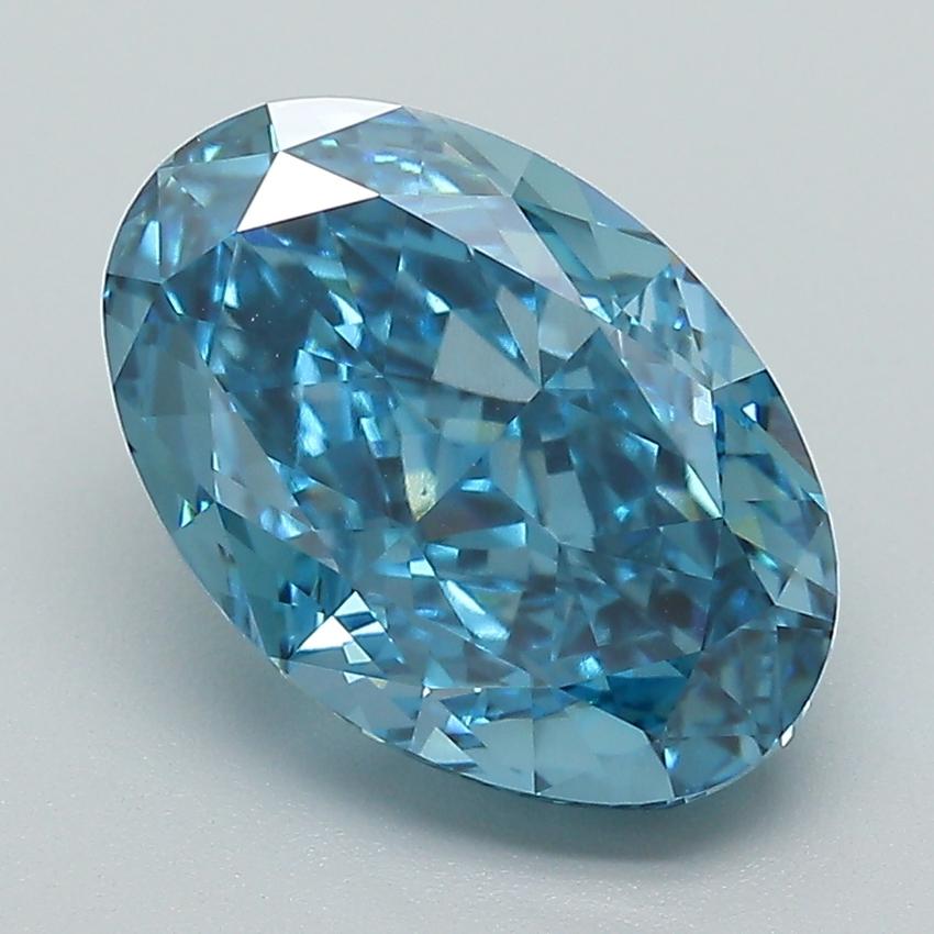 3.55 Ct. Fancy Vivid Blue Oval Lab Grown Diamond