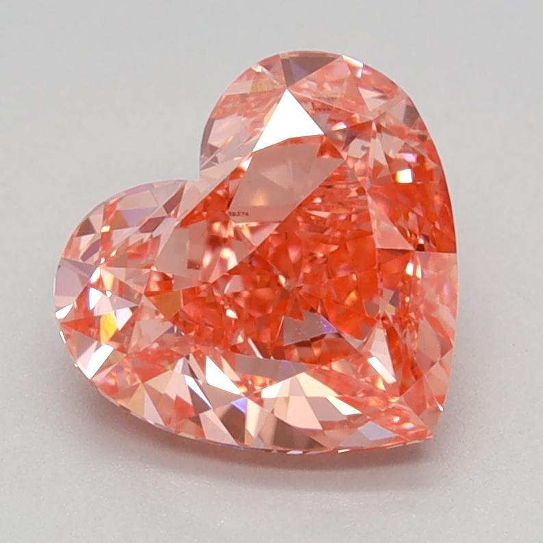 1.55 Ct. Fancy Vivid Pink Heart Lab Grown Diamond