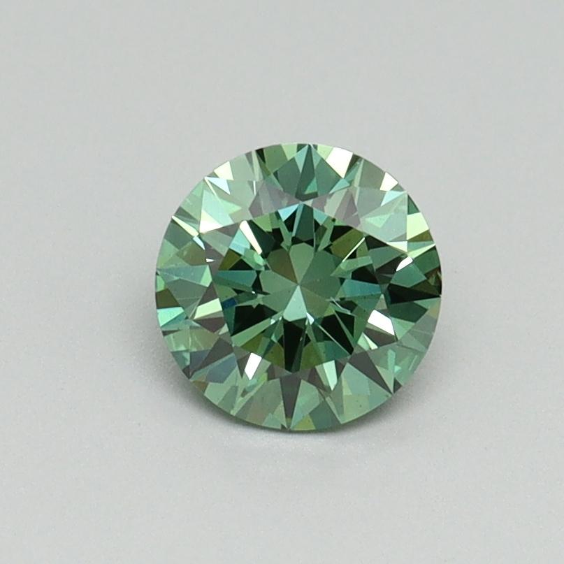 0.61 Ct. Fancy Vivid Green Round Lab Grown Diamond