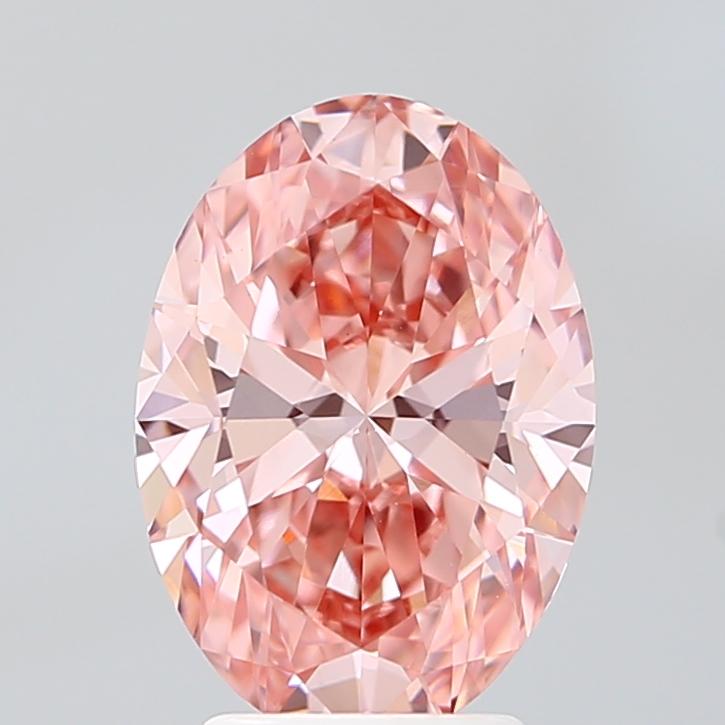 3.04 Ct. Fancy Vivid Pink Oval Lab Grown Diamond