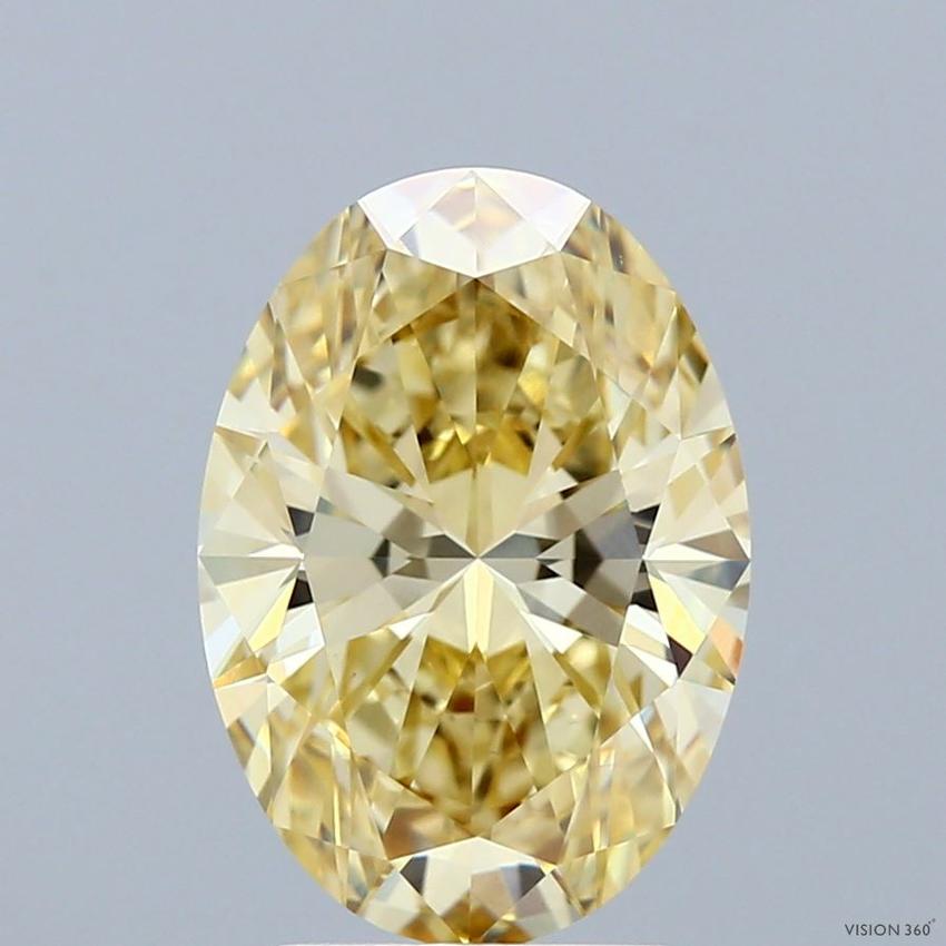3.10 Ct. Fancy Intense Yellow Oval Lab Grown Diamond