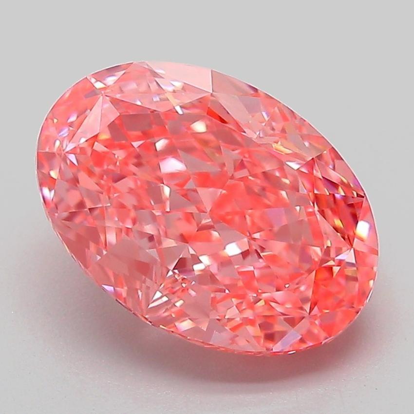 3.34 Ct. Fancy Vivid Pink Oval Lab Grown Diamond