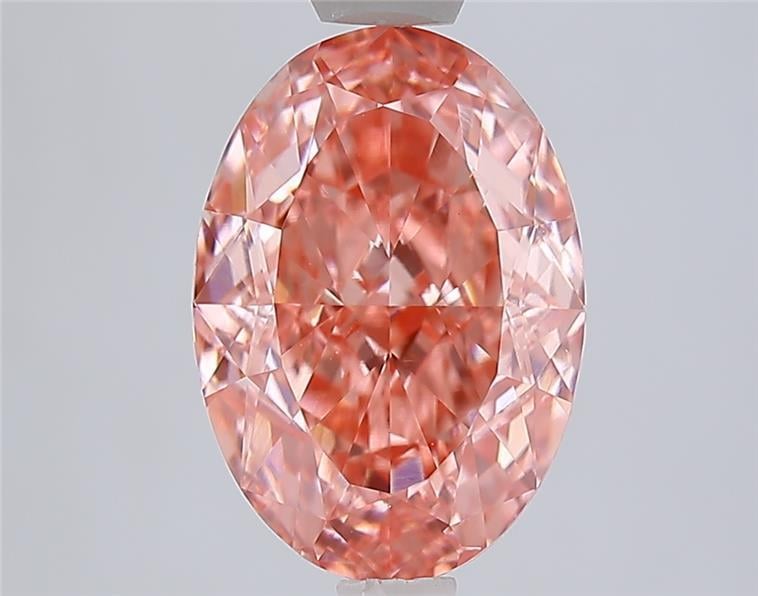 3.24 Ct. Fancy Vivid Pinkish Pink Oval Lab Grown Diamond