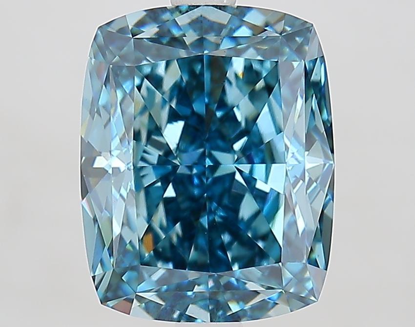 4.61 Ct. Fancy Vivid Blue Cushion Lab Grown Diamond