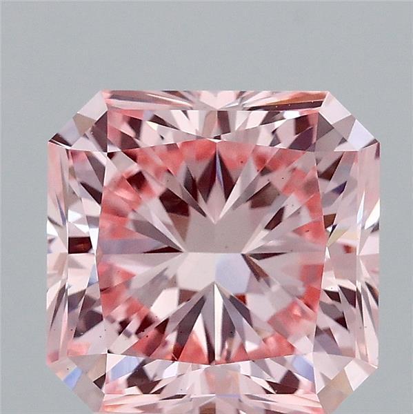 3.04 Ct. Fancy Intense  Pink Radiant Lab Grown Diamond