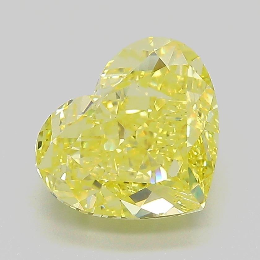 3.05 Ct. Fancy Vivid Yellow Heart Lab Grown Diamond