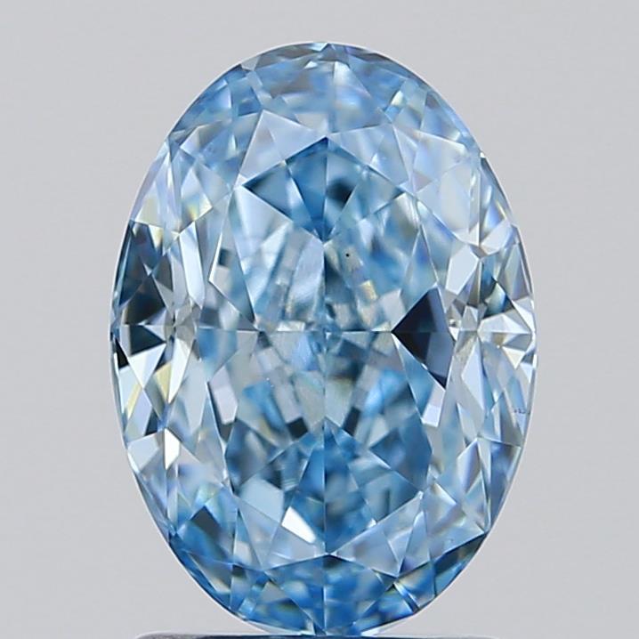 1.59 Ct. Fancy Vivid  Blue Oval Lab Grown Diamond