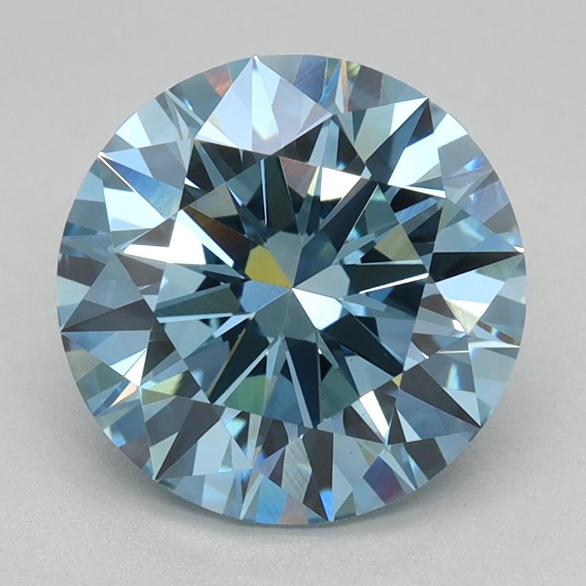 2.09 Ct. Fancy Vivid Blue Round Lab Grown Diamond