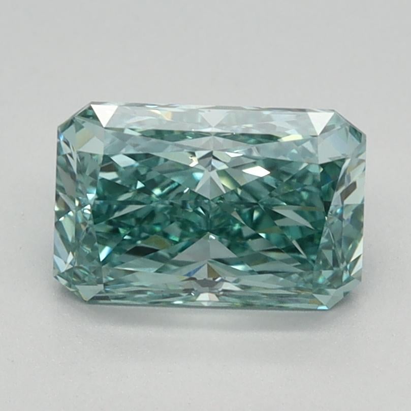 1.22 Ct. Fancy Vivid Green Blue Radiant Lab Grown Diamond