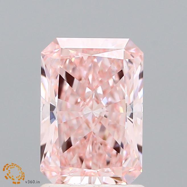 1.50 Ct. Fancy Vivid Pink Radiant Lab Grown Diamond