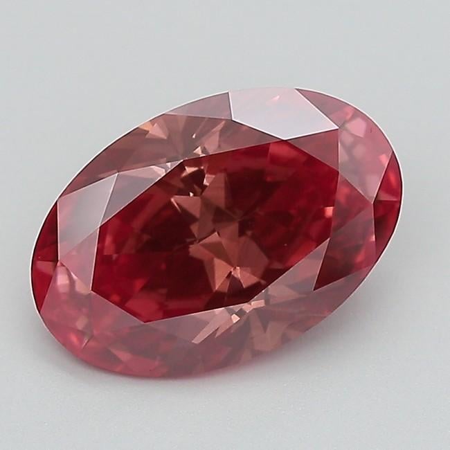 3.14 Ct. Fancy Vivid Brownish Pink Oval Lab Grown Diamond