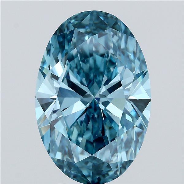 5.02 Ct. Fancy Vivid Blue Oval Lab Grown Diamond