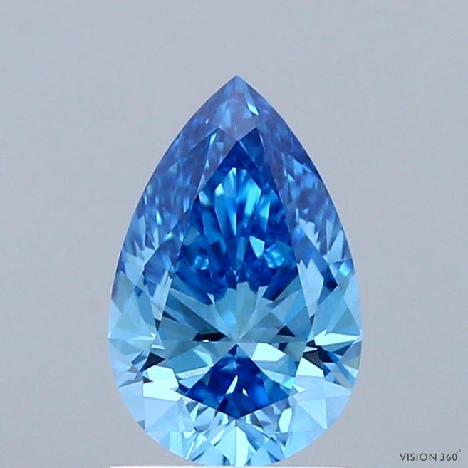 1.00 Ct. Fancy Vivid Blue Pear Lab Grown Diamond