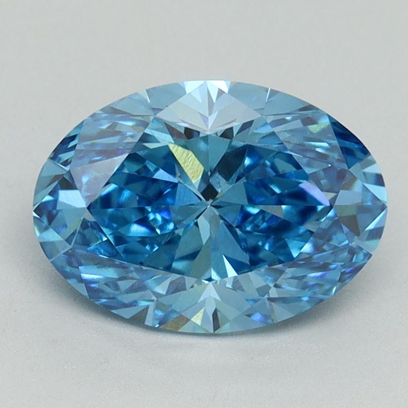 2.02 Ct. Fancy Vivid Blue Oval Lab Grown Diamond