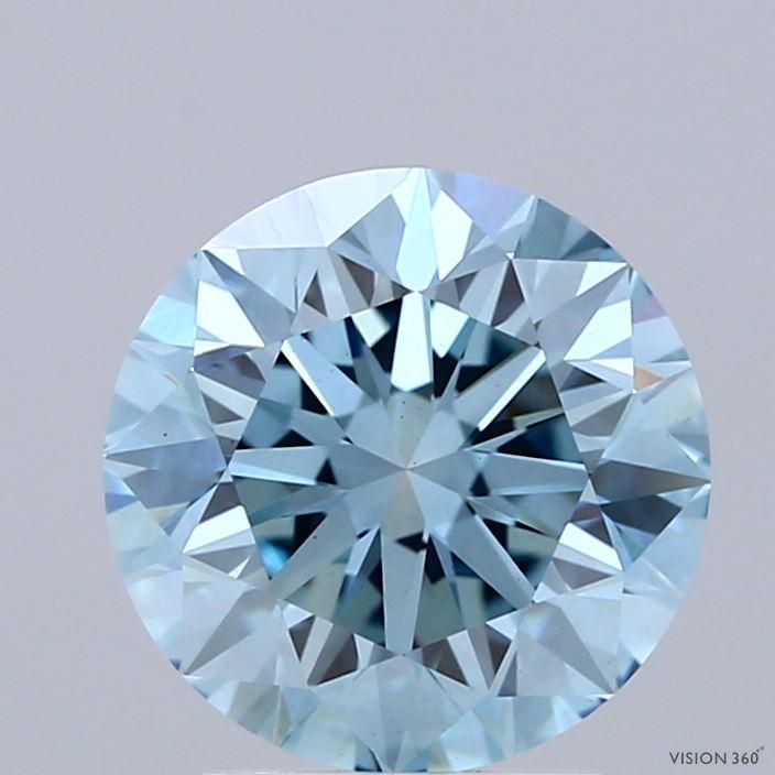 2.50 Ct. Fancy Vivid  Blue Round Lab Grown Diamond