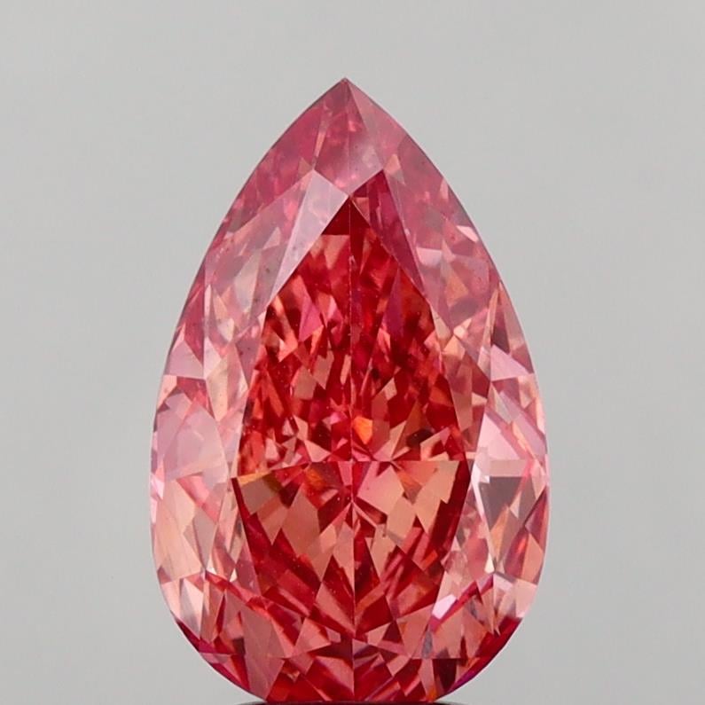 4.12 Ct. Fancy Vivid  Pink Pear Lab Grown Diamond