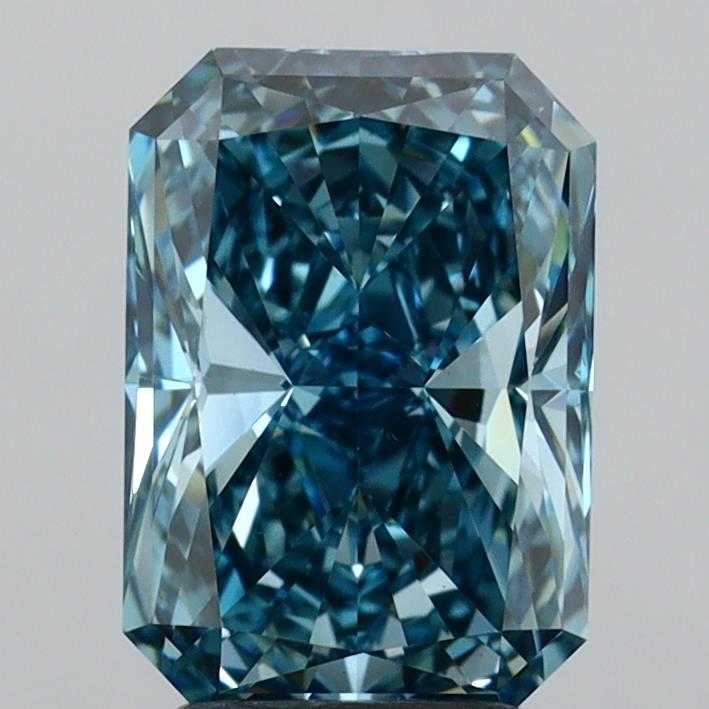 2.87 Ct. Fancy Vivid Greenish Blue Radiant Lab Grown Diamond