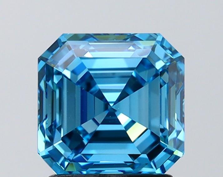 2.01 Ct. Fancy Vivid  Blue Asscher Lab Grown Diamond