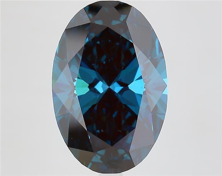 6.03 Ct. Fancy Deep  Blue Oval Lab Grown Diamond
