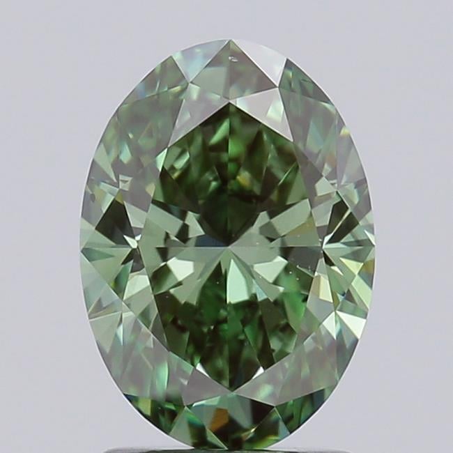 1.47 Ct. Fancy Vivid Green Oval Lab Grown Diamond