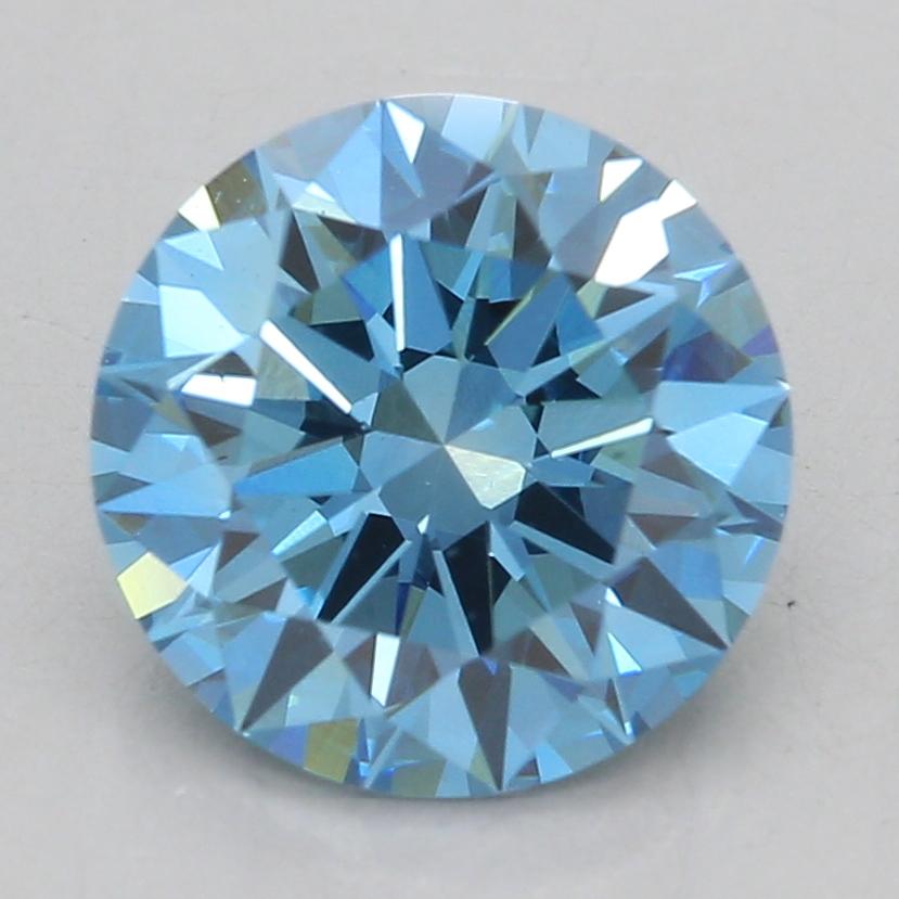 1.54 Ct. Fancy Intense Greenish Blue Round Lab Grown Diamond