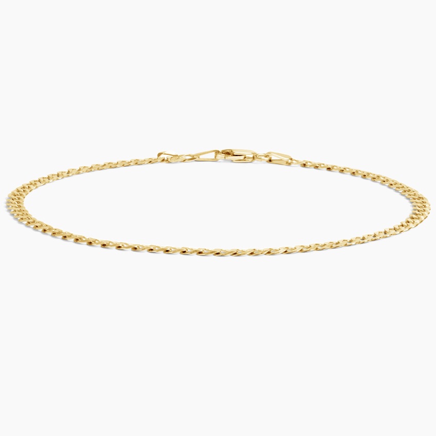14K Yellow Gold Zeke Curb Chain Bracelet (3mm)