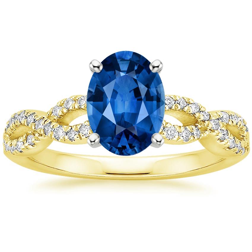 Sapphire Infinity Diamond Ring in 18K Yellow Gold